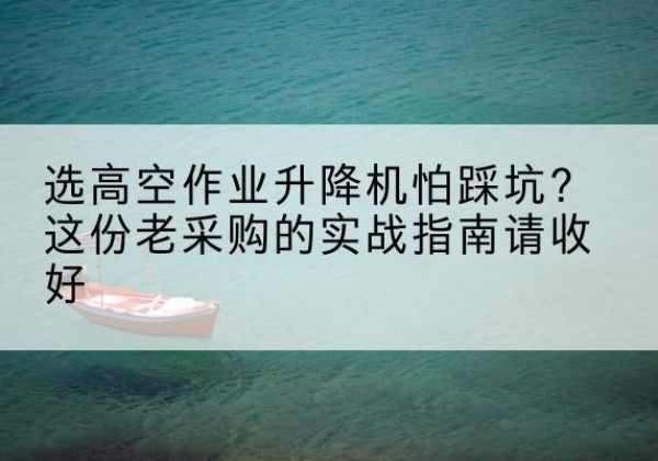 大兴区高空作业升降机厂家推荐-选高空作业升降机怕踩坑？这份老采购的实战指南请收好